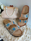 Abloom Beige Pearl, Crystal & Bead Slider SY1072