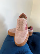 Drilleys "Eighty Four Brick Red" Platform Trainers - Taupe & Maroon