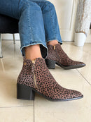 XTI Taupe & Black Animal Print Ankle Boot 144648