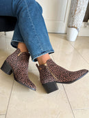 XTI Taupe & Black Animal Print Ankle Boot 144648