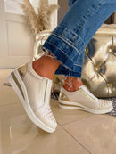 Redz Wedge Trainers Cream CX3423-1