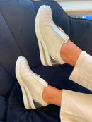 Redz Wedge Trainers Cream CX3423-1