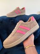 Drilleys "Forty One Pink Sherbet" Trainers - Light Mocha & Pink