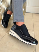 Marco Tozzi Wedge Trainer Black Leopard 2 24780 45 410