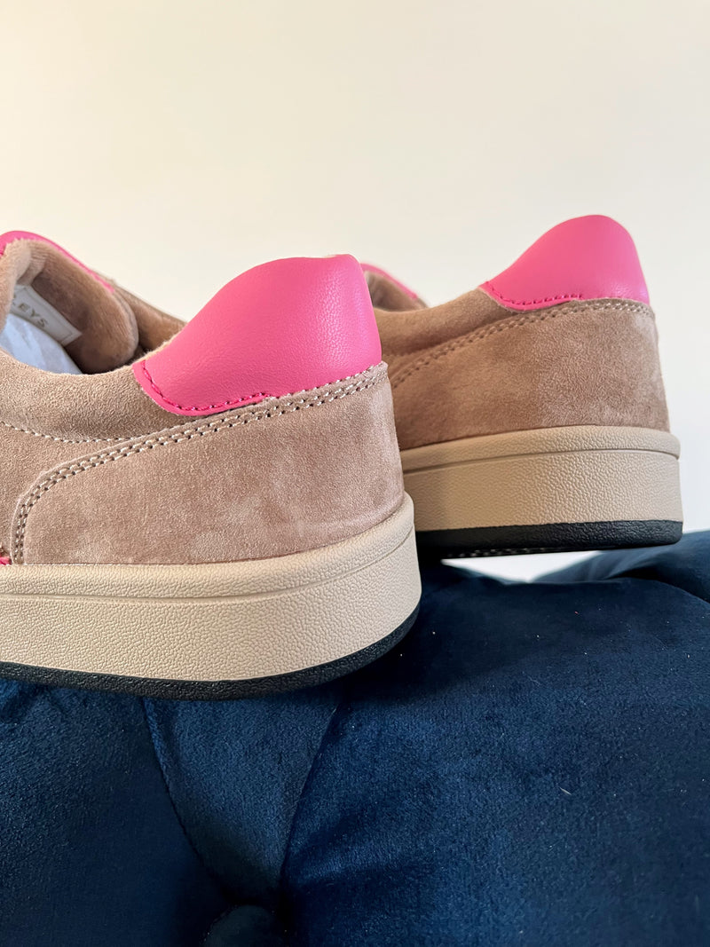 Drilleys "Forty One Pink Sherbet" Trainers - Light Mocha & Pink
