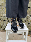 Patrizio Italiano 'Tejeda' Black Wedge Trainer