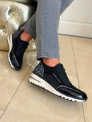 Marco Tozzi Wedge Trainer Black Leopard 2 24780 45 410