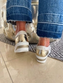 Redz Wedge Trainers Cream CX3423-1