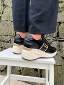 Patrizio Italiano 'Tejeda' Black Wedge Trainer
