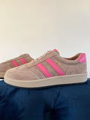 Drilleys "Forty One Pink Sherbet" Trainers - Light Mocha & Pink