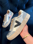 Drilleys "Eighty Chromefide" Trainers - Silver, Grey & Black