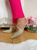 Menbur Iridescent Crystal Stilettos - Gold 23712