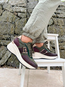 Patrizio Italiano 'Tejeda' Porto Verde Trainer Green & Burgundy