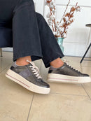 Patrizio Italiano Grey Stripe Platform Trainer  - Antico