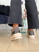 Patrizio Italiano Grey Stripe Platform Trainer  - Antico