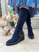 Kate Appleby "Cailedon" Sapphire Wedge Knee High Boot - Navy