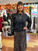 Emma Reversible Bow Tie Knit  - Black