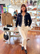 Regan Textured Cardi With Pearl Buttons - Black