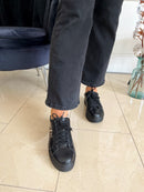 Patrizio Italiano Leopard Stripe Platform Trainer  - Nero Black