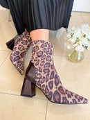 Dancing Matilda 013 Leopard & Brown Sock Boot