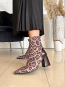 Dancing Matilda 013 Leopard & Brown Sock Boot
