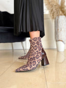 Dancing Matilda 013 Leopard & Brown Sock Boot