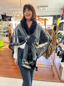 Eileen Tartan Cape - Black