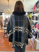 Eileen Tartan Cape - Black