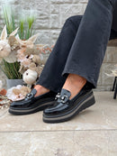 Zanni & Co “Tarsus One” Black Wedge Loafer