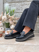 Zanni & Co “Tarsus One” Black Wedge Loafer