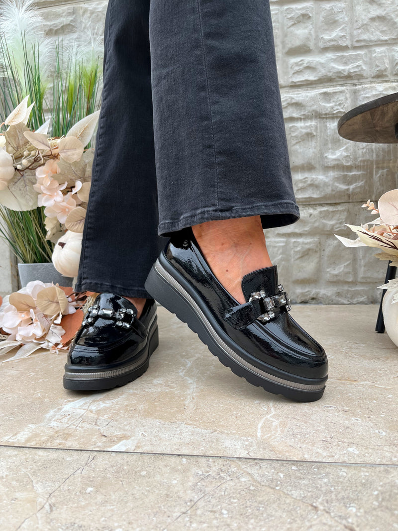 Zanni & Co “Tarsus One” Black Wedge Loafer