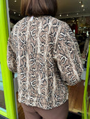 Shea Animal Print Bomber Jacket - Snake