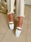 Redz Patent Gold Chain Wedged Loafer - Dark Navy 3J8929