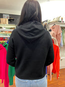 Bethany Pearl Embellished Hooded Knit - Black