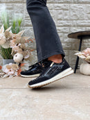 Marco Tozzi Tweed & Patent Trainers Black 2-23786-45