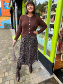 Sarah Tulle Skirt - Taupe Animal Print