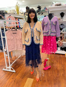 Kendal Fringe & Pearl Knitted Jacket - Sunset Rainbow