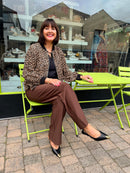 Shea Animal Print Bomber Jacket - Leopard