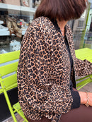Shea Animal Print Bomber Jacket - Leopard