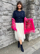 Sofia Paisley Print Shawl - Pink