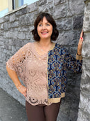 Elena Paisley Printed Bomber - Navy