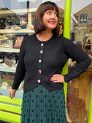 Miella Jewel Button Cardi - Black