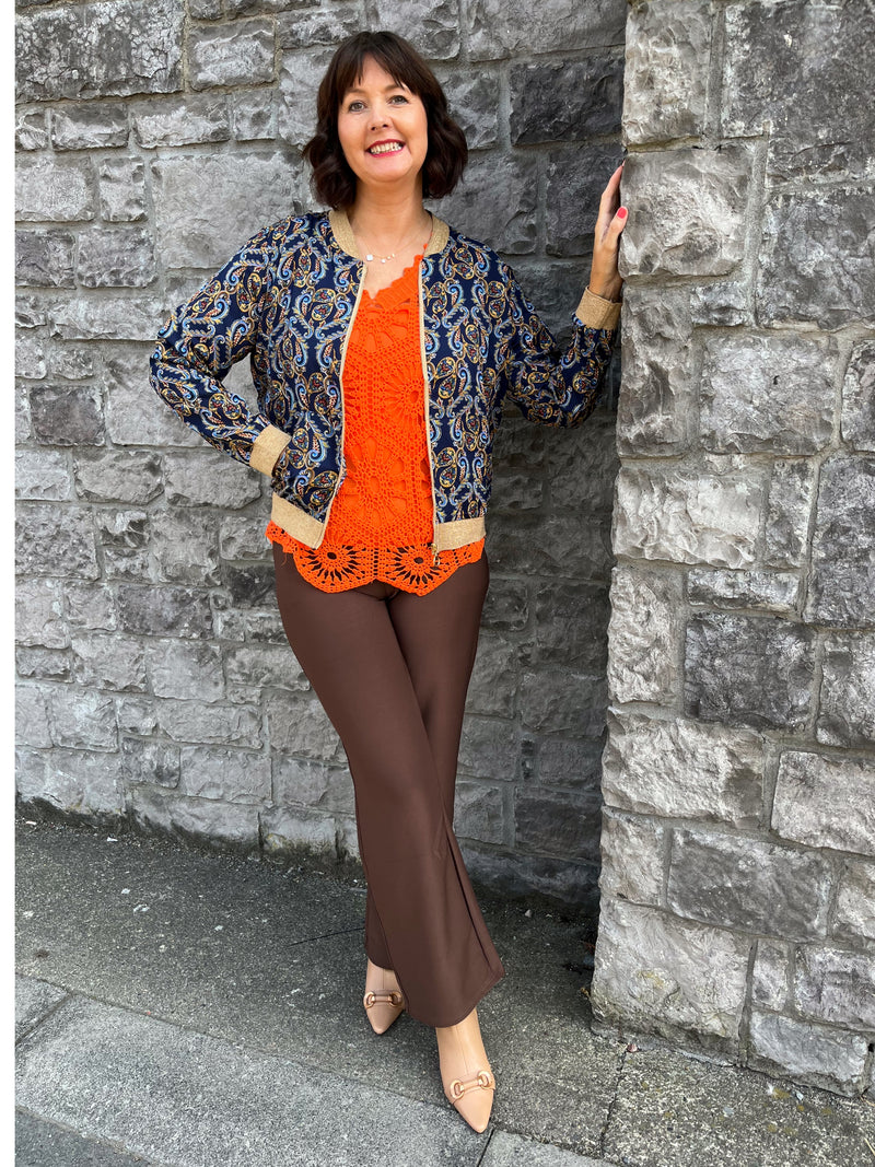 Maryann Magic Stretch Wide Leg Trouser - Chocolate Brown