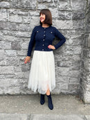 Maren Pearl Button Cardi - Navy