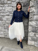 Maren Pearl Button Cardi - Navy