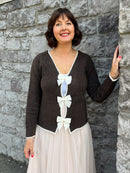 Riley Reversible Bow Jumper - Brown