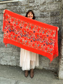 Sofia Paisley Print Shawl - Orange