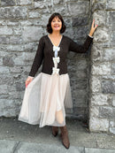 Riley Reversible Bow Jumper - Brown