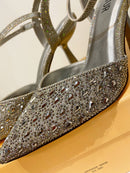 Menbur Pear Cut Crystal Embellished Stilettos - Grey Sparkle 24869