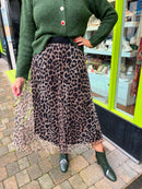 Sarah Tulle Skirt - Taupe Animal Print
